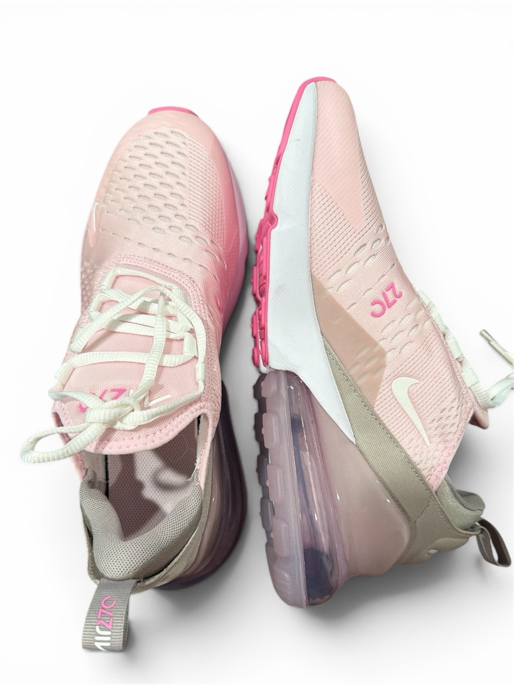 Nike Women's Pink and Taupe Air Max 270 Sneakers